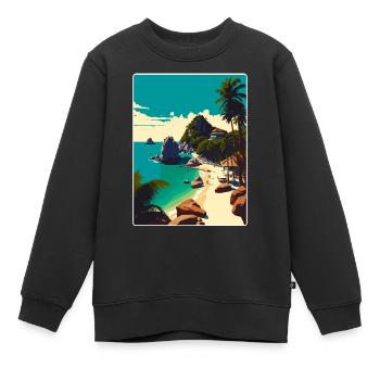 Ko Tao Thaïlande Affiche de voyage thaïlandaise Souvenir WPA - Sweat Premium enfant bio - noir - Devant - AI Model Kid Female (0cm)