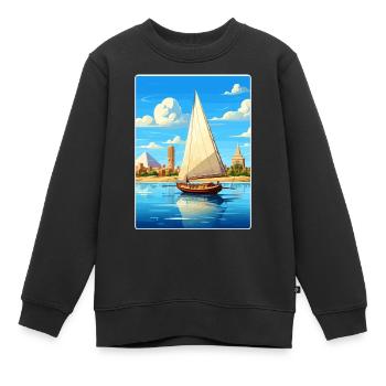 Kairo Ägypten Große Pyramiden Von Gizeh Reiseposter - Kinder Premium Organic Sweatshirt - Schwarz - Vorne - AI Model Kid Female (0cm)