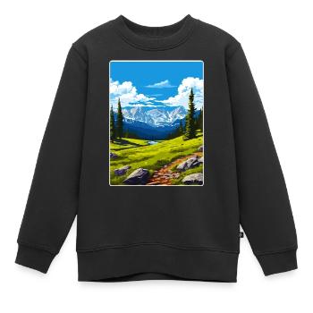 Rocky Mountain Nationalpark Colorado Travel Card - Kinder Premium Organic Sweatshirt - Schwarz - Vorne - AI Model Kid Female (0cm)