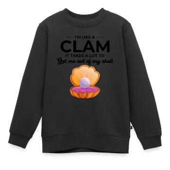 Clam Shell Seashells Collector Beachcomber Beach - Kids Premium Organic Sweatshirt - black - Front - AI Model Kid Female (0cm)