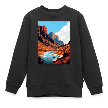 Big Bend Nationalpark Reiseposter Souvenir WPA - Kinder Premium Organic Sweatshirt - Schwarz - Vorne - AI Model Kid Female (0cm)