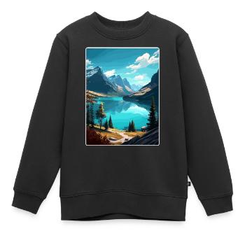 Gletscher-Nationalpark Reiseposter Souvenir WPA - Kinder Premium Organic Sweatshirt - Schwarz - Vorne - AI Model Kid Female (0cm)