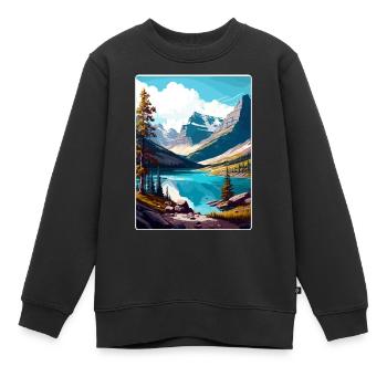 Gletscher-Nationalpark Reiseposter Souvenir WPA - Kinder Premium Organic Sweatshirt - Schwarz - Vorne - AI Model Kid Female (0cm)