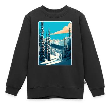 Vail Ski Resort Skifahren Reise Poster Souvenir WPA - Kinder Premium Organic Sweatshirt - Schwarz - Vorne - AI Model Kid Female (0cm)