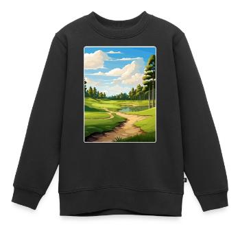 Shadow Creek Golfplatz Reiseposter Souvenir - Kinder Premium Organic Sweatshirt - Schwarz - Vorne - AI Model Kid Female (0cm)