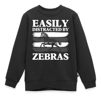 Zebrastreifen Wildnis Pferd Tierschützer - Kinder Premium Organic Sweatshirt - Schwarz - Vorne - AI Model Kid Female (0cm)