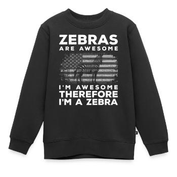 Zebrastreifen Wildnis Fell Grevyzebra - Kinder Premium Organic Sweatshirt - Schwarz - Vorne - AI Model Kid Female (0cm)