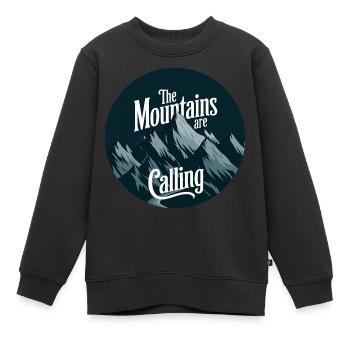 Bergsteiger Design - Reiselust und Fernweh - Kinder Premium Organic Sweatshirt - Schwarz - Vorne - AI Model Kid Female (0cm)