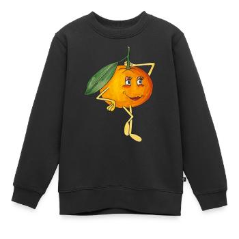 Mignon mandarine Mignon Style BD Fruit Fruit - Sweat Premium enfant bio - noir - Devant - AI Model Kid Female (0cm)