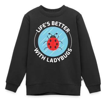 Marienkäfer Insektensammler Entomologie - Kinder Premium Organic Sweatshirt - Schwarz - Vorne - AI Model Kid Female (0cm)