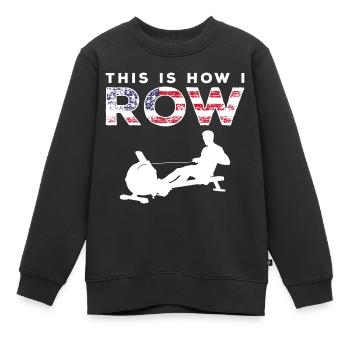 Rameur Rameur - Sweat Premium enfant bio - noir - Devant - AI Model Kid Female (0cm)