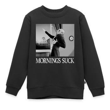 Matins Suce Drôle Halloween Vampire Jeu de mots Graphique - Sweat Premium enfant bio - noir - Devant - AI Model Kid Female (0cm)