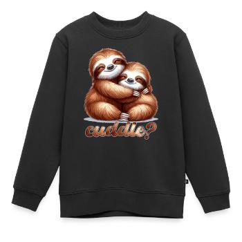 Faultiere Faultier kuscheln Geschenk - Kinder Premium Organic Sweatshirt - Schwarz - Vorne - AI Model Kid Female (0cm)