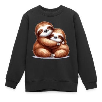 Faultiere Faultier kuscheln Geschenk - Kinder Premium Organic Sweatshirt - Schwarz - Vorne - AI Model Kid Female (0cm)