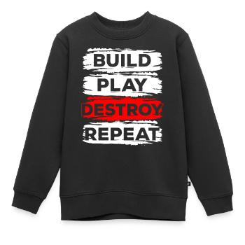 Klemmbausteine Kindheit Erinnerungen - Kinder Premium Organic Sweatshirt - Schwarz - Vorne - AI Model Kid Female (0cm)