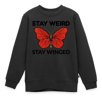 Schmetterlinge, Schmetterlinge, Insektensammler, Entomologie - Kinder Premium Organic Sweatshirt - Schwarz - Vorne - AI Model Kid Female (0cm)