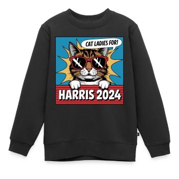 Cat Ladies For Kamala Harris 2024 USA Amerika - Kinder Premium Organic Sweatshirt - Schwarz - Vorne - AI Model Kid Female (0cm)