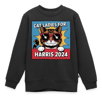 Cat Ladies For Kamala Harris 2024 USA Amerika - Kinder Premium Organic Sweatshirt - Schwarz - Vorne - AI Model Kid Female (0cm)