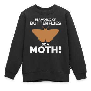 Motte nachtaktives Tier Insektensammler Entomologie - Kinder Premium Organic Sweatshirt - Schwarz - Vorne - AI Model Kid Female (0cm)