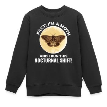 Motte nachtaktives Tier Insektensammler Entomologie - Kinder Premium Organic Sweatshirt - Schwarz - Vorne - AI Model Kid Female (0cm)