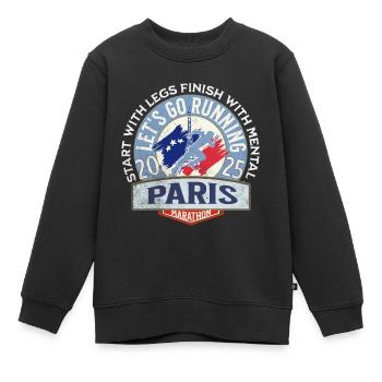 Auf geht's zum Paris-Marathon - Kinder Premium Organic Sweatshirt - Schwarz - Vorne - AI Model Kid Female (0cm)