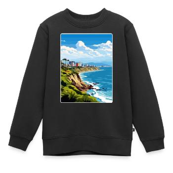 Lima Peru Reise Poster Souvenir Postkarte Malerei - Kinder Premium Organic Sweatshirt - Schwarz - Vorne - AI Model Kid Female (0cm)