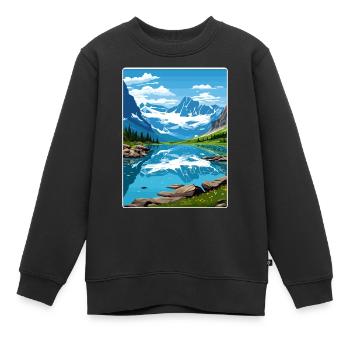 Gletscher-Nationalpark Reiseposter Souvenir WPA - Kinder Premium Organic Sweatshirt - Schwarz - Vorne - AI Model Kid Female (0cm)