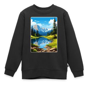 Rocky Mountain Nationalpark Colorado Travel Card - Kinder Premium Organic Sweatshirt - Schwarz - Vorne - AI Model Kid Female (0cm)