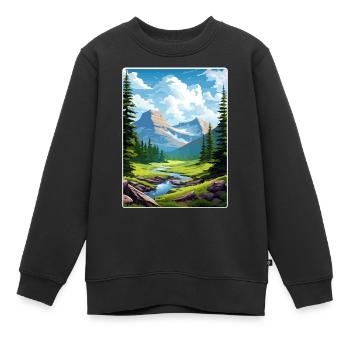 Gletscher-Nationalpark Reiseposter Souvenir WPA - Kinder Premium Organic Sweatshirt - Schwarz - Vorne - AI Model Kid Female (0cm)