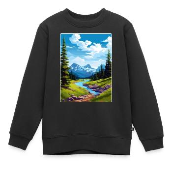 Gletscher-Nationalpark Reiseposter Souvenir WPA - Kinder Premium Organic Sweatshirt - Schwarz - Vorne - AI Model Kid Female (0cm)
