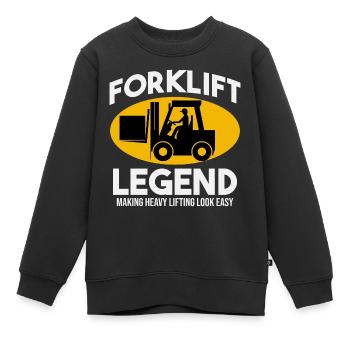 Gabelstaplerfahrer Schwermaschinen Fahrer Humor - Kinder Premium Organic Sweatshirt - Schwarz - Vorne - AI Model Kid Female (0cm)