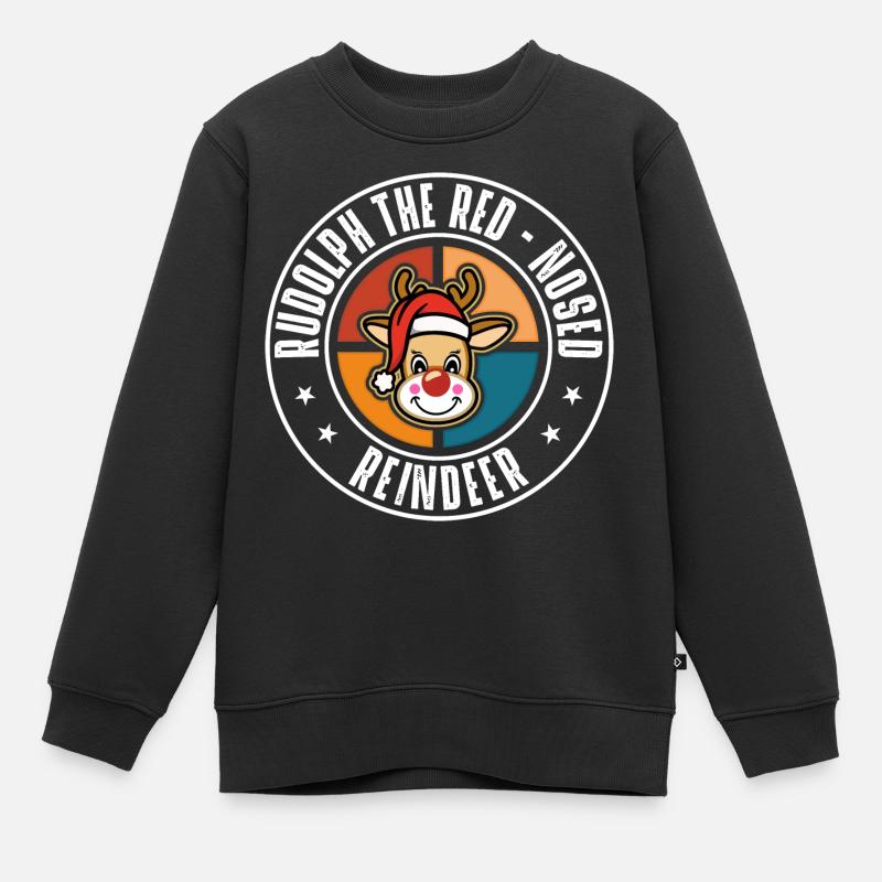 Rudolph - Kinder Premium Organic Sweatshirt - Schwarz