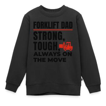 Gabelstaplerfahrer Vater Fahrer für schwere Geräte Lustig - Kinder Premium Organic Sweatshirt - Schwarz - Vorne - AI Model Kid Female (0cm)
