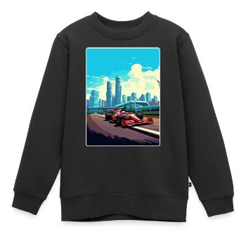 Singapur Rennstrecke Motorsport Rennreise Poster - Kinder Premium Organic Sweatshirt - Schwarz - Vorne - AI Model Kid Female (0cm)
