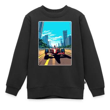 Circuit de Sao Paulo Motorsport Race Brésil Voyage - Sweat Premium enfant bio - noir - Devant - AI Model Kid Female (0cm)