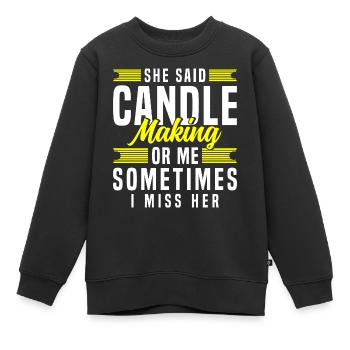 Kerze Deko Warm Winter - Kinder Premium Organic Sweatshirt - Schwarz - Vorne - AI Model Kid Female (0cm)