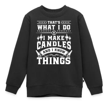 Kerze Wachsfigur Winter - Kinder Premium Organic Sweatshirt - Schwarz - Vorne - AI Model Kid Female (0cm)