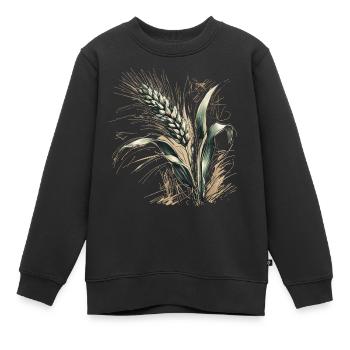 An ear of wheat - Kids Premium Organic Sweatshirt - black - Front - AI Model Kid Female (0cm)