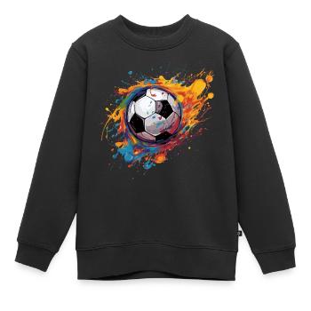 Fußball - Kinder Premium Organic Sweatshirt - Schwarz - Vorne - AI Model Kid Female (0cm)