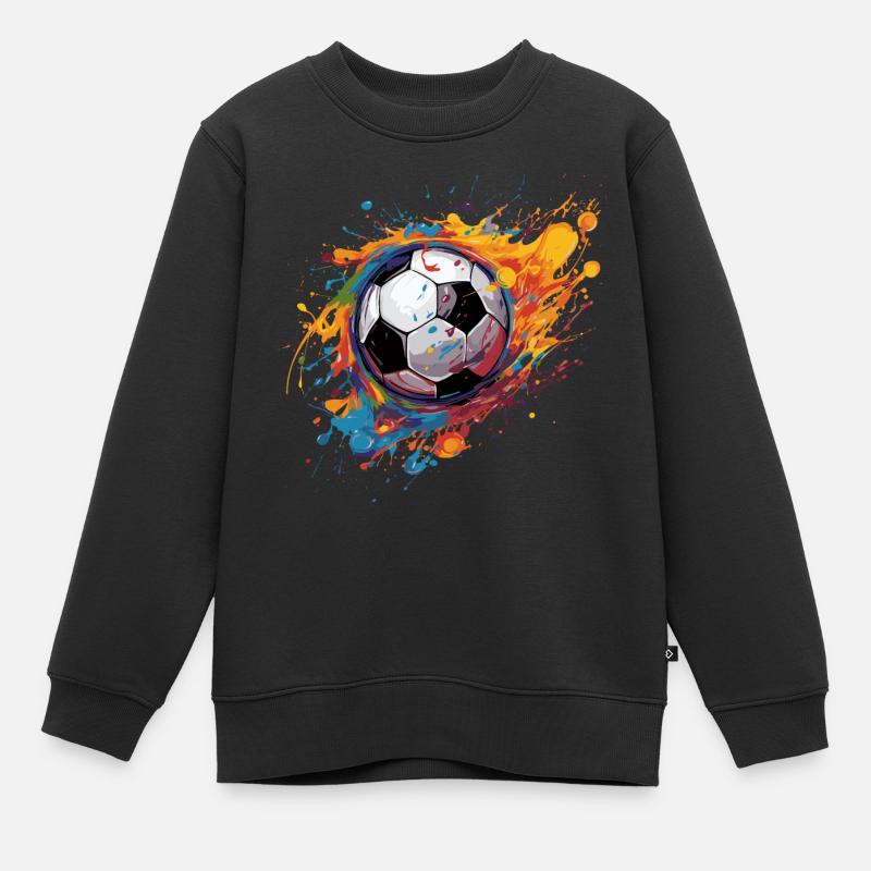Fußball - Kinder Premium Organic Sweatshirt - Schwarz