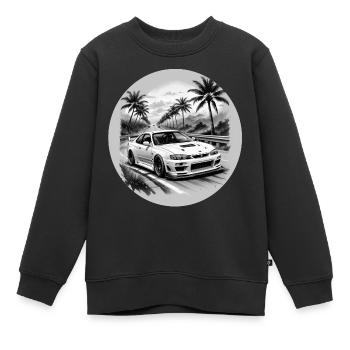 JDM Sportcar tuning Driftcar Voiture Cadeau PS - Sweat Premium enfant bio - noir - Devant - AI Model Kid Female (0cm)