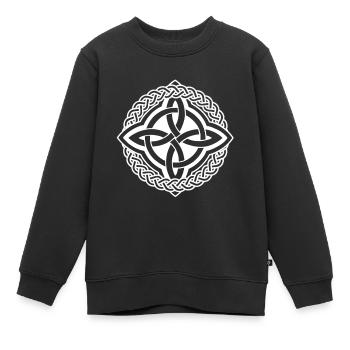 Symbole Celtique - Sweat Premium enfant bio - noir - Devant - AI Model Kid Female (0cm)