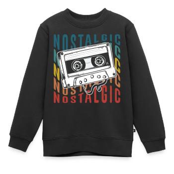Cassette Rétro 80s Hits légendaires - Sweat Premium enfant bio - noir - Devant - AI Model Kid Female (0cm)