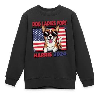 Dog Ladies For Kamala Harris 2024 USA Amerika - Kinder Premium Organic Sweatshirt - Schwarz - Vorne - AI Model Kid Female (0cm)