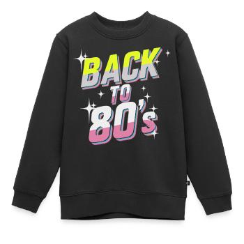 Back to 80's - Sweat Premium enfant bio - noir - Devant - AI Model Kid Female (0cm)