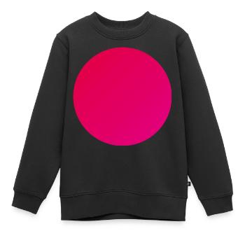 Kreis in warmen Rot - Kinder Premium Organic Sweatshirt - Schwarz - Vorne - AI Model Kid Female (0cm)
