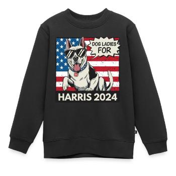 Dog Ladies For Kamala Harris 2024 USA Amerika - Kinder Premium Organic Sweatshirt - Schwarz - Vorne - AI Model Kid Female (0cm)