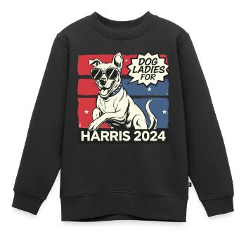 Dog Ladies For Kamala Harris 2024 USA Amerika - Kinder Premium Organic Sweatshirt - Schwarz - Vorne - AI Model Kid Female (0cm)