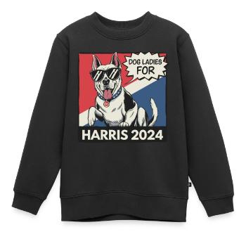 Dog Ladies For Kamala Harris 2024 USA Amerika - Kinder Premium Organic Sweatshirt - Schwarz - Vorne - AI Model Kid Female (0cm)