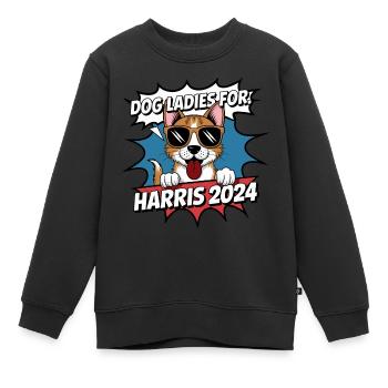Dog Ladies For Kamala Harris 2024 USA Amerika - Kinder Premium Organic Sweatshirt - Schwarz - Vorne - AI Model Kid Female (0cm)